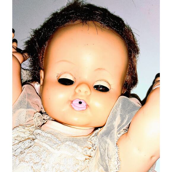 16" 1960 Madame Alexander Brown Eyed All Vinyl Baby Doll - Picture 9 of 13